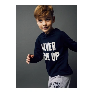 Baskılı Uzun Kollu Erkek Çocuk Hoodie ve Eşofman Altı