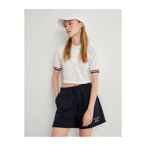 Mini Şort Cepli Rahat Kalıp Beli Bağlamalı