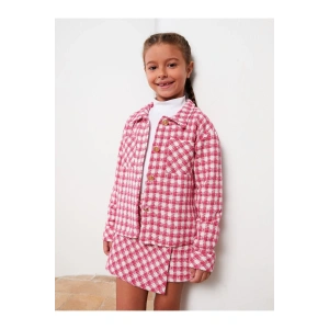 Ekose Uzun Kollu Kız Çocuk Gömlek Ceket