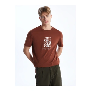 Bisiklet Yaka Kısa Kollu Baskılı Penye Erkek Tişört