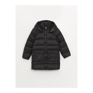 Kapüşonlu Kız Çocuk Şişme Mont