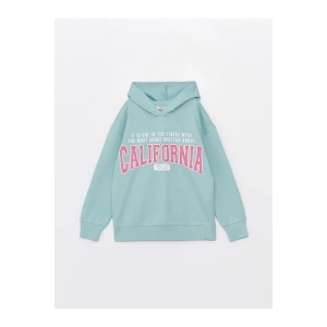 Baskılı Uzun Kollu Kız Çocuk Hoodie