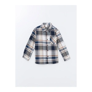 Lcw Kids Mavi Uzun Kollu Ekose Desenli Erkek Çocuk Oduncu Gömlek
