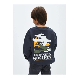 Lw - Bisiklet Yaka Baskılı Uzun Kollu Erkek Çocuk Sweatshirt