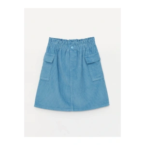 LCW Kids Beli Lastikli Basic Kadife Kız Çocuk Etek