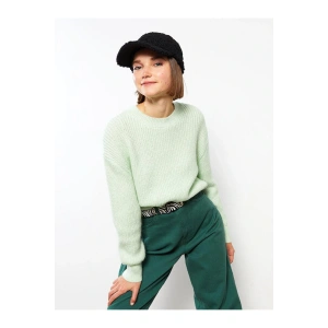 LCW Casual Bisiklet Yaka Düz Uzun Kollu Kadın Triko Kazak