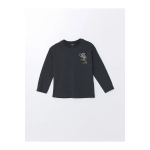 Bisiklet Yaka Uzun Kollu Baskılı Erkek Bebek Tişört