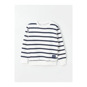Bisiklet Yaka Çizgili Uzun Kollu Erkek Çocuk Sweatshirt