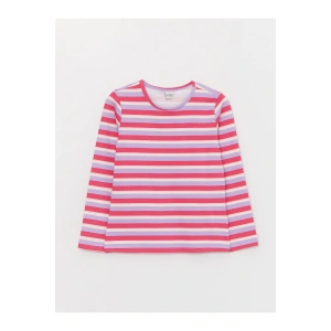 Bisiklet Yaka Çizgili Uzun Kollu Kız Çocuk Tişört