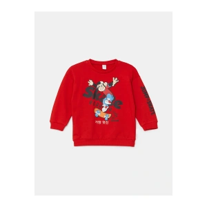 Lcw Kids Kırmızı Bisiklet Yaka Nostaljik Maymun Baskılı Erkek Bebek Sweatshirt