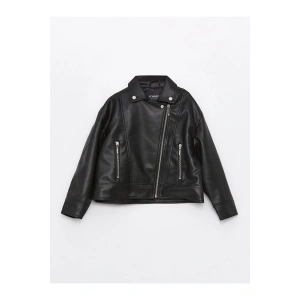 Lcwk Deri Görünümlü Kız Çocuk Mont