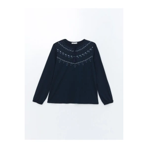 Bağlamalı Yaka Desenli Kadın Bluz