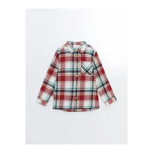 LCW Kids Ekoseli Uzun Kollu Ekose Desenli Erkek Çocuk Gömlek