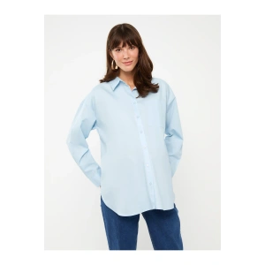 Düz Uzun Kollu Poplin Hamile Gömlek