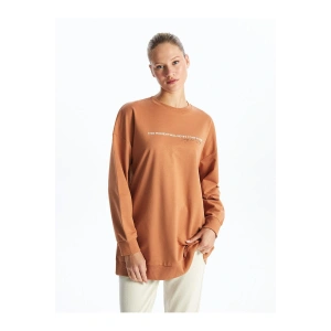 LCW Modest Bisiklet Yaka Baskılı Kadın Sweatshirt Tunik