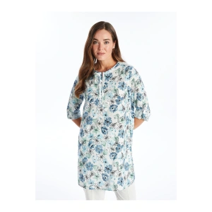 LCW Grace Kaçık Yaka Çiçekli Uzun Kollu Kadın Tunik