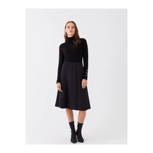 Beli Lastikli Düz A Kesim Kadın Etek