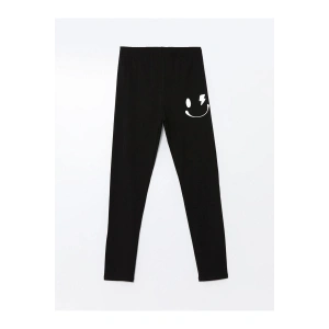 Beli Lastikli Baskılı Kız Çocuk Tayt (W4)