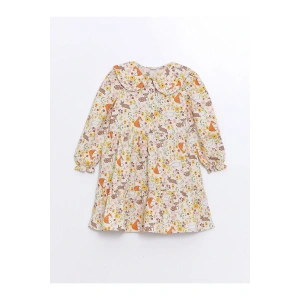 Lcw Kids Ekru Bebe Yaka Kız Çocuk Elbise