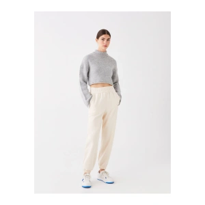 Beli Lastikli Nakışlı Kadın Jogger Eşofman Altı