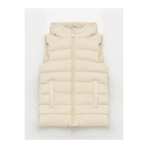 LCW Kids Bej Kapüşonlu Kız Çocuk Şişme Yelek