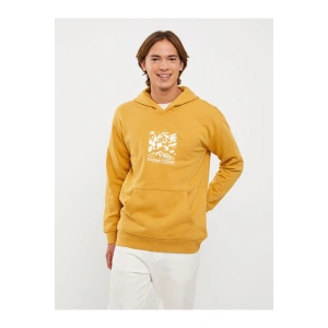 Oversize Kapüşonlu Uzun Kollu Baskılı Erkek Sweatshirt