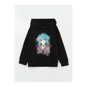 LCW Kids Kapüşonlu Baskılı Kız Çocuk Sweatshirt (W4)