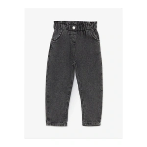 Beli Lastikli Basic Kız Bebek Jean Pantolon