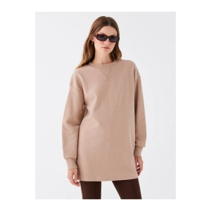 Bisiklet Yaka Düz Uzun Kollu Kadın Tunik