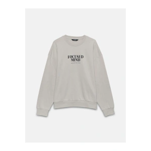 LCW Casual Bisiklet Yaka Baskılı Uzun Kollu Sweatshirt