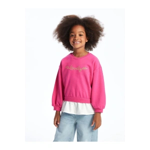 Bisiklet Yaka Uzun Kollu Baskılı Kız Bebek Sweatshirt (W4)
