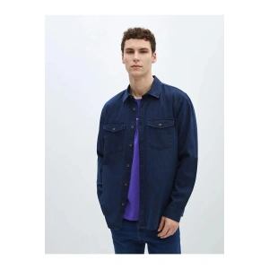 LCW Jeans İndigo Regular Fit Uzun Kollu Erkek Jean Gömlek