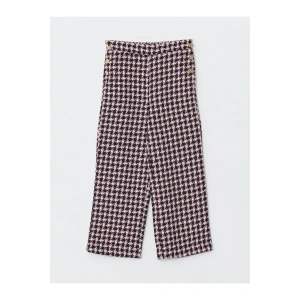 Beli Lastikli Kazayağı Desenli Kız Çocuk Pantolon