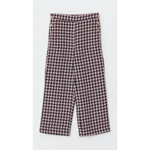 Beli Lastikli Kazayağı Desenli Kız Çocuk Pantolon