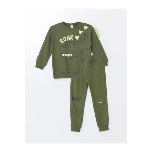 Lw - Bisiklet Yaka Uzun Kollu Baskılı Erkek Bebek Sweatshirt Ve Eşofman Alt 2li Takım