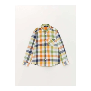 LCW Kids Yeşil Ekose Uzun Kollu Erkek Çocuk Gömlek