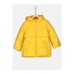baby Sarı Kız Bebek Kapüşonlu Fermuarlı Mont