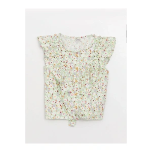 Lcw Kids Bisiklet Yaka Desenli Kız Çocuk Bluz