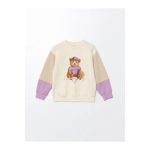 Bisiklet Yaka Kız Çocuk Kalın Sweatshirt (W4)