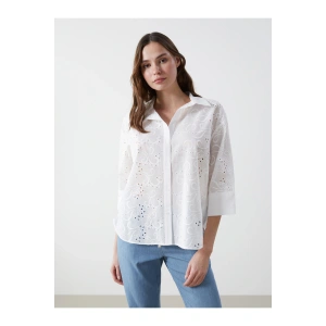 Ajurlu Oversize Kadın Gömlek