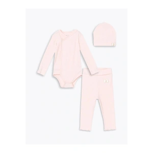 baby Pembe Bisiklet Yaka Kız Bebek Hastane Çıkış Seti 3lü