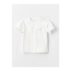 Bebe Yaka Kısa Kollu Kız Bebek Gömlek (S4)