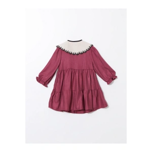 Bebe Yaka Uzun Kollu Kız Bebek Elbise