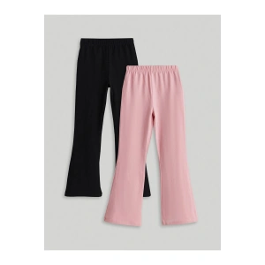 Beli Lastikli Basic Kız Çocuk Uzun Tayt 2li