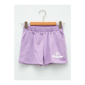 Beli Lastikli Baskılı Kız Çocuk Şort