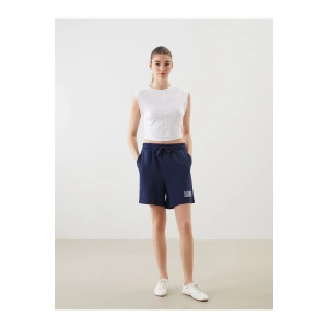 Beli Lastikli California Baskılı Kadın Şort