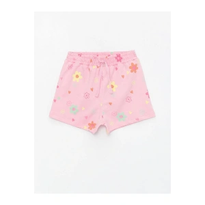 Beli Lastikli Çiçek Desenli Kız Bebek Şort (S4)