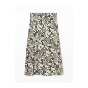 Beli Lastikli Çiçekli Kadın Etek