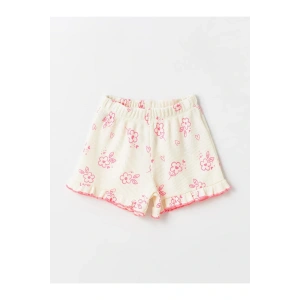 Beli Lastikli Çiçekli Kız Bebek Şort (S4)
