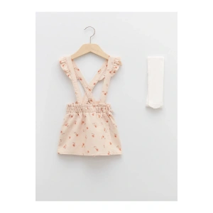 Beli Lastikli Desenli  Bebek Etek Ve Külotlu Çorap 2li Takım